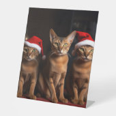 暖炉のクリスマスまでにアビシニアン 台座サイン (正面)