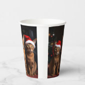 暖炉のクリスマスまでにアビシニアン 紙コップ (右)
