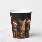 暖炉のクリスマスまでにアビシニアン 紙コップ (正面)