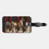 暖炉のクリスマスまでにアフガンハウンド ラゲッジタグ (裏面横)