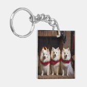 暖炉のクリスマスまでにアメリカのエスキモー キーホルダー (正面左)