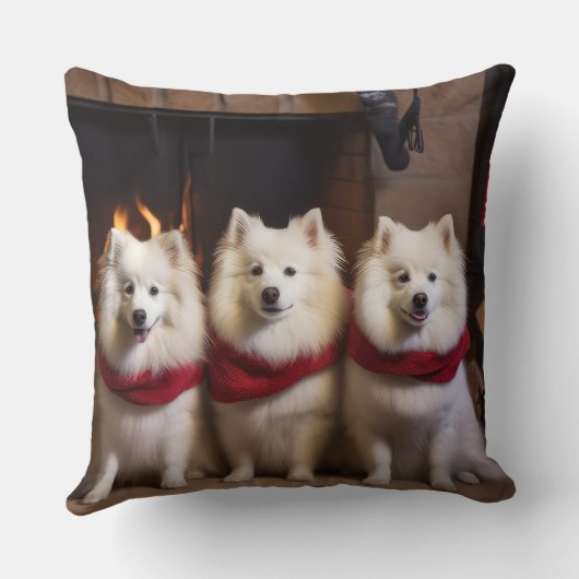 暖炉のクリスマスまでにアメリカのエスキモー クッション (裏面)