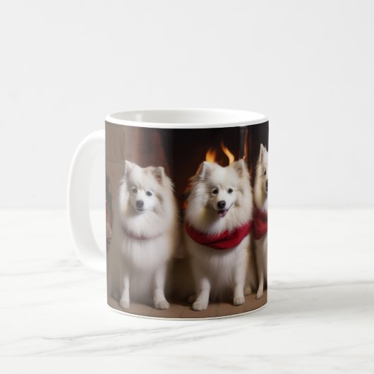 暖炉のクリスマスまでにアメリカのエスキモー コーヒーマグカップ (正面左)