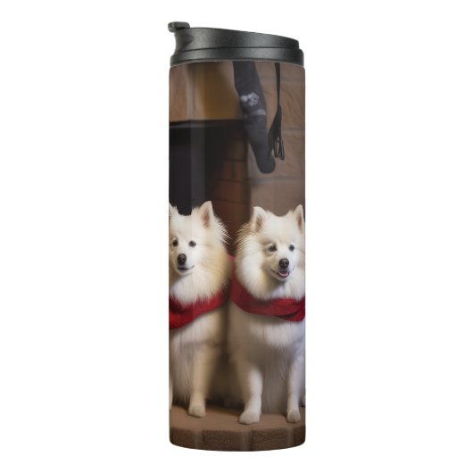 暖炉のクリスマスまでにアメリカのエスキモー タンブラー (回転右)