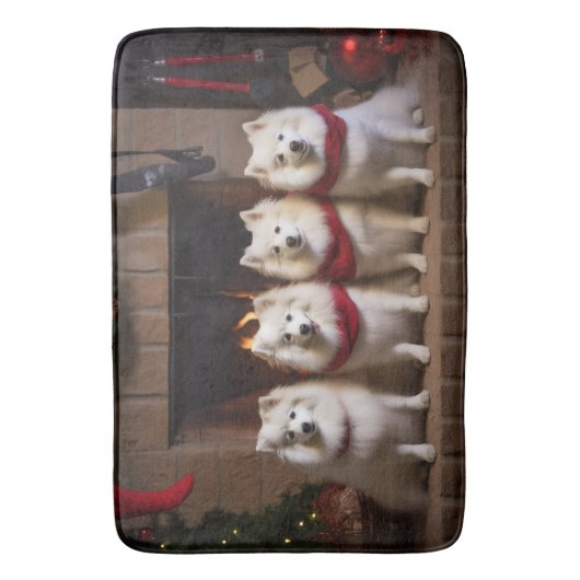 暖炉のクリスマスまでにアメリカのエスキモー バスマット (正面縦)