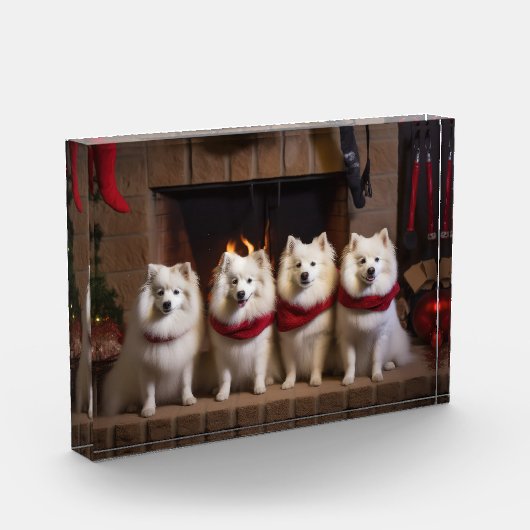 暖炉のクリスマスまでにアメリカのエスキモー フォトブロック (左)