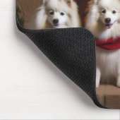 暖炉のクリスマスまでにアメリカのエスキモー マウスパッド (コーナー)