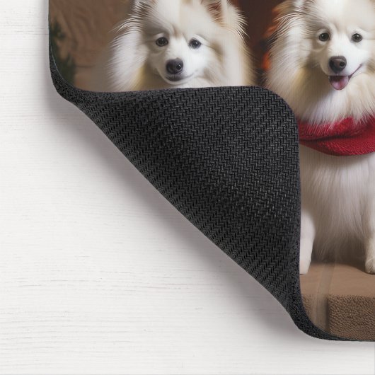 暖炉のクリスマスまでにアメリカのエスキモー マウスパッド (コーナー)