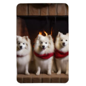 暖炉のクリスマスまでにアメリカのエスキモー マグネット (縦)