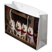 暖炉のクリスマスまでにアメリカのエスキモー ラージペーパーバッグ (裏面アングル)