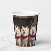 暖炉のクリスマスまでにアメリカのエスキモー 紙コップ (裏面)