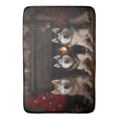 暖炉のクリスマスまでにアラスカン・マラムテ バスマット (正面縦)