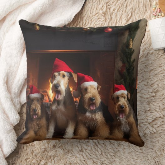 暖炉のクリスマスまでにエールを クッション (ブランケット)