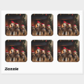 暖炉のクリスマスまでにエールを スクエアシール (シート)