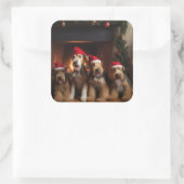 暖炉のクリスマスまでにエールを スクエアシール (バッグ)