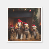 暖炉のクリスマスまでにエールを スタンダードカクテルナプキン (正面)