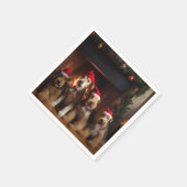 暖炉のクリスマスまでにエールを スタンダードカクテルナプキン (角)