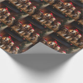 暖炉のクリスマスまでにエールを ラッピングペーパー (角)