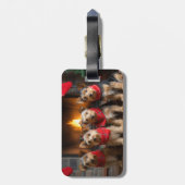 暖炉のクリスマスまでにオーストラリアのテリア ラゲッジタグ (裏面縦)