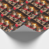 暖炉のクリスマスまでにオーストラリアのテリア ラッピングペーパー (角)