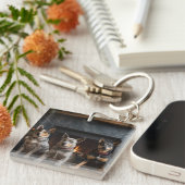 暖炉のクリスマスまでにオーストラリアの牛 キーホルダー (正面右)