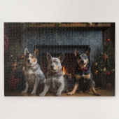 暖炉のクリスマスまでにオーストラリアの牛 ジグソーパズル (横)