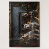 暖炉のクリスマスまでにオーストラリアの牛 ジグソーパズル (縦)