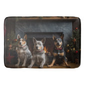 暖炉のクリスマスまでにオーストラリアの牛 バスマット (正面)