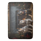 暖炉のクリスマスまでにオーストラリアの牛 バスマット (正面縦)