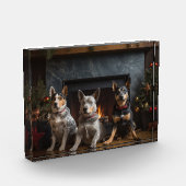 暖炉のクリスマスまでにオーストラリアの牛 フォトブロック (左)