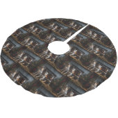 暖炉のクリスマスまでにオーストラリアの牛 ブラッシュドポリエステルツリースカート (アングル)