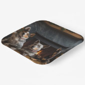 暖炉のクリスマスまでにオーストラリアの牛 ペーパープレート (傾斜あり)