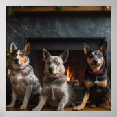 暖炉のクリスマスまでにオーストラリアの牛 ポスター (正面)