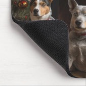 暖炉のクリスマスまでにオーストラリアの牛 マウスパッド (コーナー)