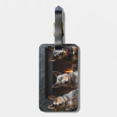 暖炉のクリスマスまでにオーストラリアの牛 ラゲッジタグ (裏面縦)