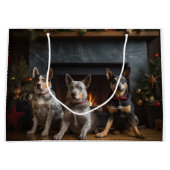 暖炉のクリスマスまでにオーストラリアの牛 ラージペーパーバッグ (正面)