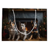 暖炉のクリスマスまでにオーストラリアの牛 ラージペーパーバッグ (裏面)