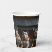 暖炉のクリスマスまでにオーストラリアの牛 紙コップ (裏面)