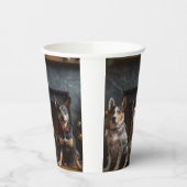 暖炉のクリスマスまでにオーストラリアの牛 紙コップ (左)