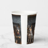 暖炉のクリスマスまでにオーストラリアの牛 紙コップ (右)