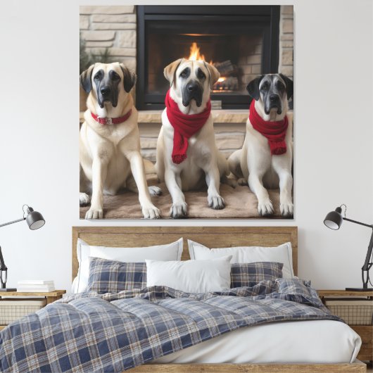 暖炉のクリスマスまでに行われたアナトリアの羊飼い キャンバスプリント (インサイチュ (寝室))