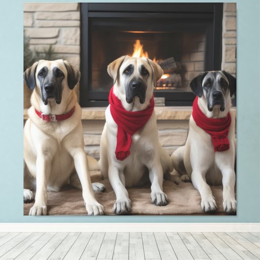 暖炉のクリスマスまでに行われたアナトリアの羊飼い キャンバスプリント (インサイチュ (ウッドフロア))