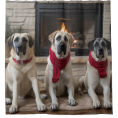 暖炉のクリスマスまでに行われたアナトリアの羊飼い シャワーカーテン (正面)