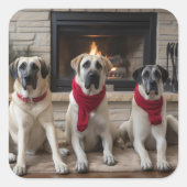 暖炉のクリスマスまでに行われたアナトリアの羊飼い スクエアシール (正面)