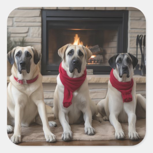 暖炉のクリスマスまでに行われたアナトリアの羊飼い スクエアシール (正面)