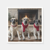 暖炉のクリスマスまでに行われたアナトリアの羊飼い スタンダードカクテルナプキン (正面)