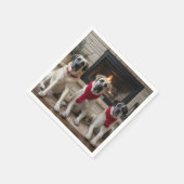 暖炉のクリスマスまでに行われたアナトリアの羊飼い スタンダードカクテルナプキン (角)