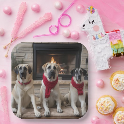 暖炉のクリスマスまでに行われたアナトリアの羊飼い ペーパープレート (パーティー)