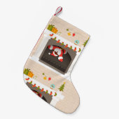 暖炉のクリスマスストッキング スモールクリスマスストッキング (正面 (吊り時))