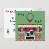 暖炉のサンタ招待状 招待状 (正面/裏面)